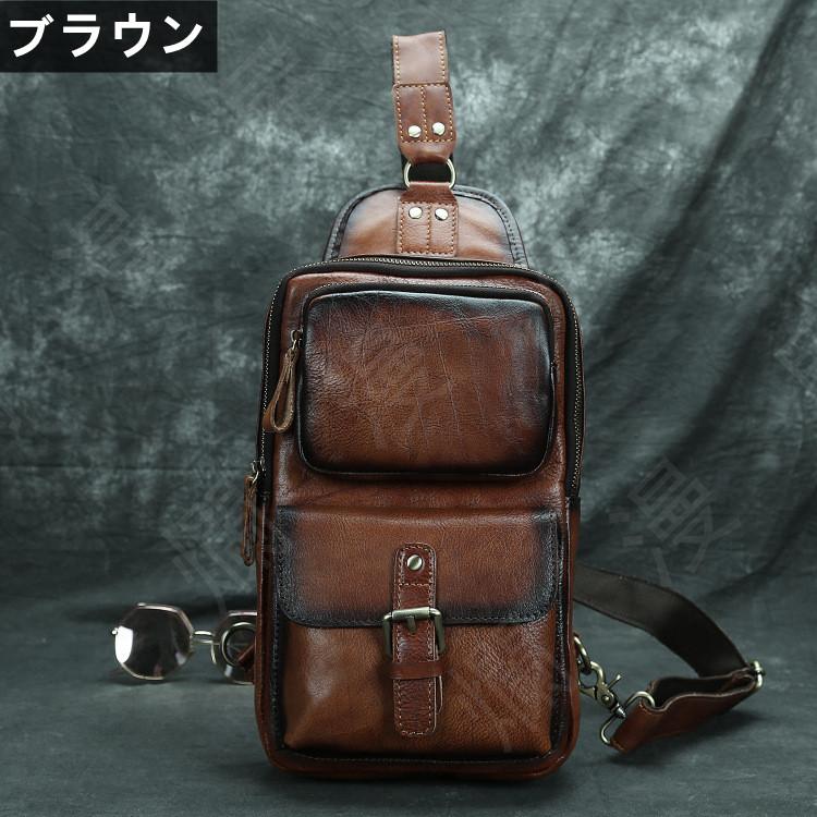 高品質 ボディバッグ 牛革 レザー メンズバッグ ワンショルダーバッグ