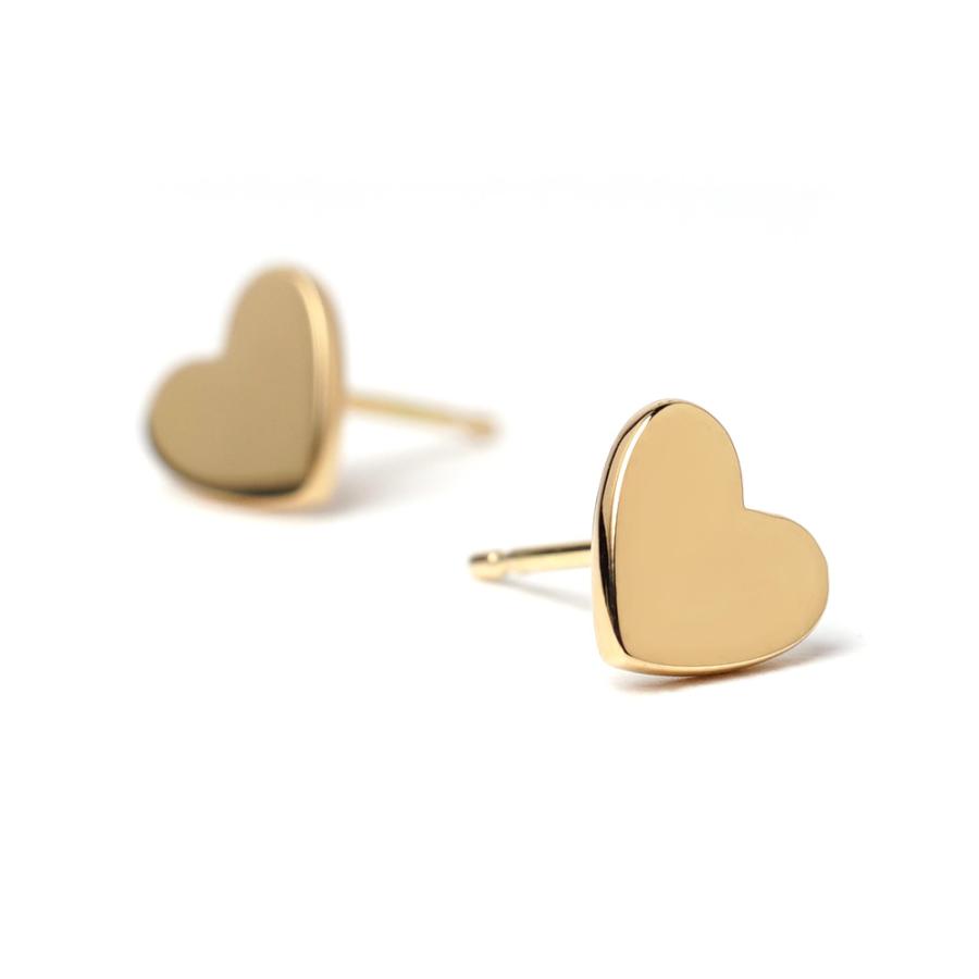 K18 シェリー ピアス ゴールド ハート ハートプレート 地金 pierce