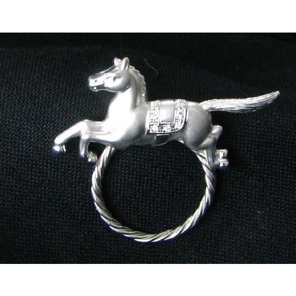 馬 ホース ピンブローチ k18ホワイトゴールド タイニーピン