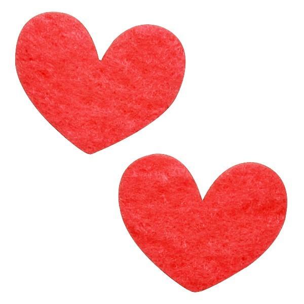 ハート ワッペン アップリケ フェルト アイロン 2枚セット 縦1.2cm×横
