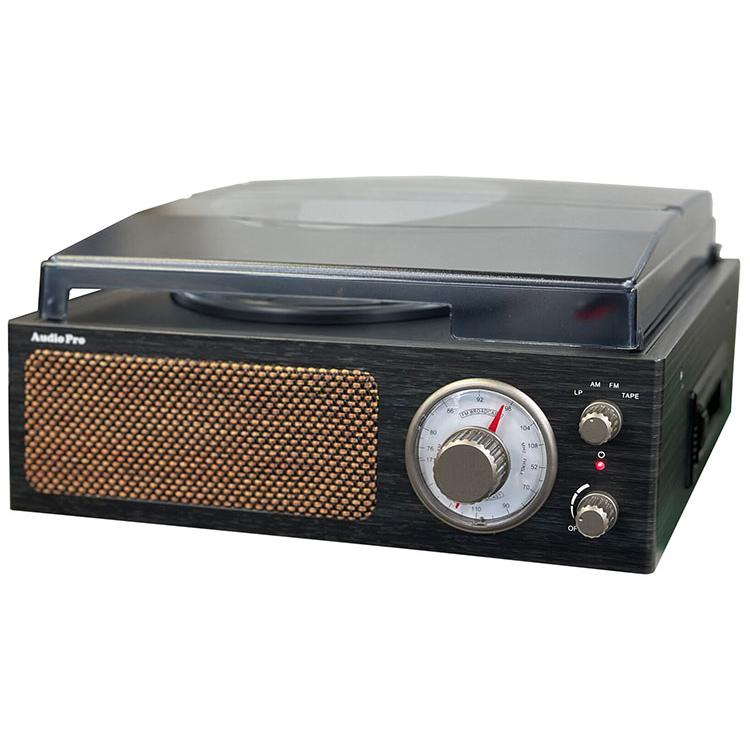 昭和レトロ簡単コンパクトレコードプレーヤー ラジオ AM ワイドFM対応