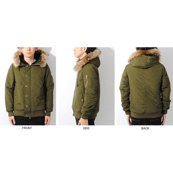 N-2B ミリタリージャケット フライトジャケット リアルファー メンズ