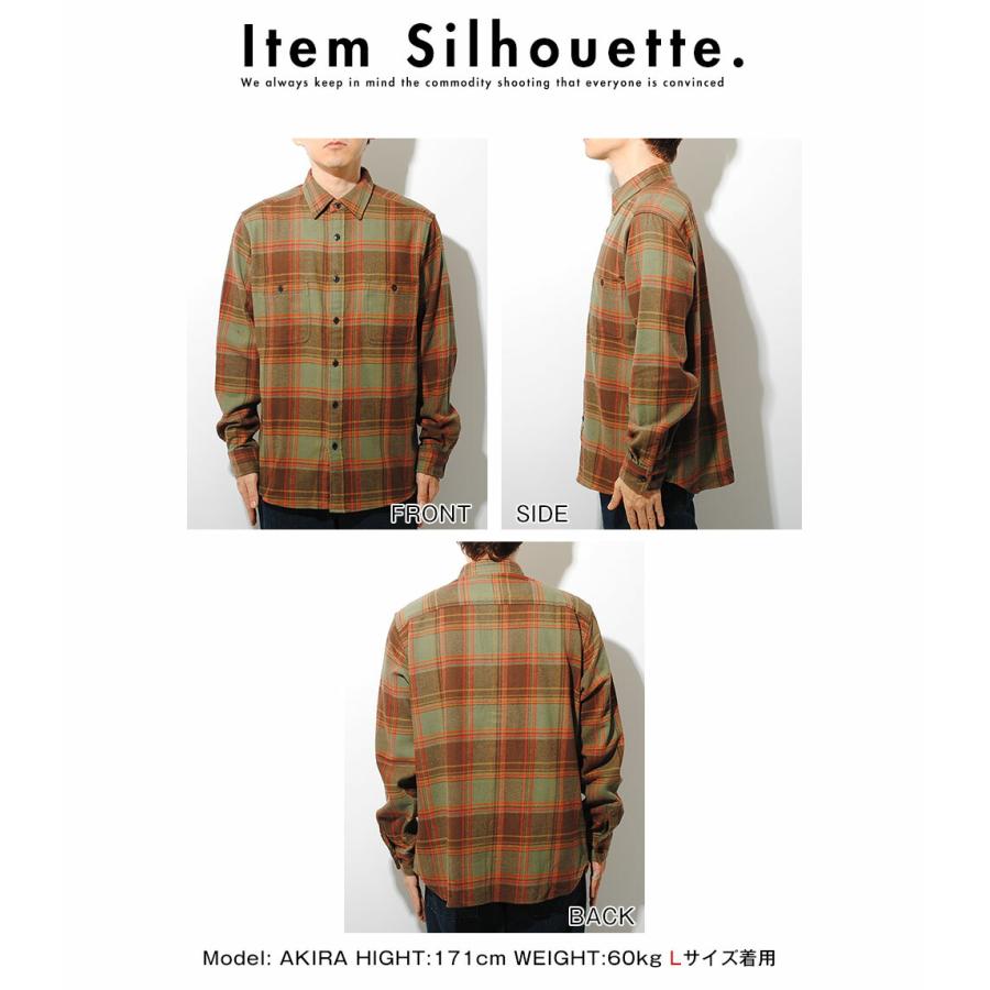 チェックシャツ ミドルウェイト ネルシャツ コットン100% 厚手 長袖 綿