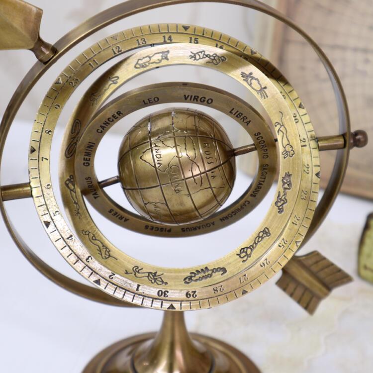 真鍮製 天球儀 アンティークゴールド インテリア オブジェ クラシック