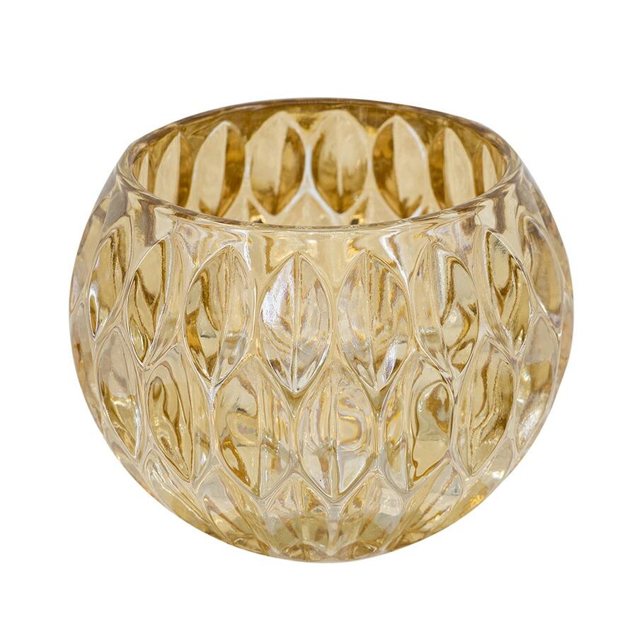 ガラスキャンドルホルダー アンバー キャンドルスタンド キャンドル