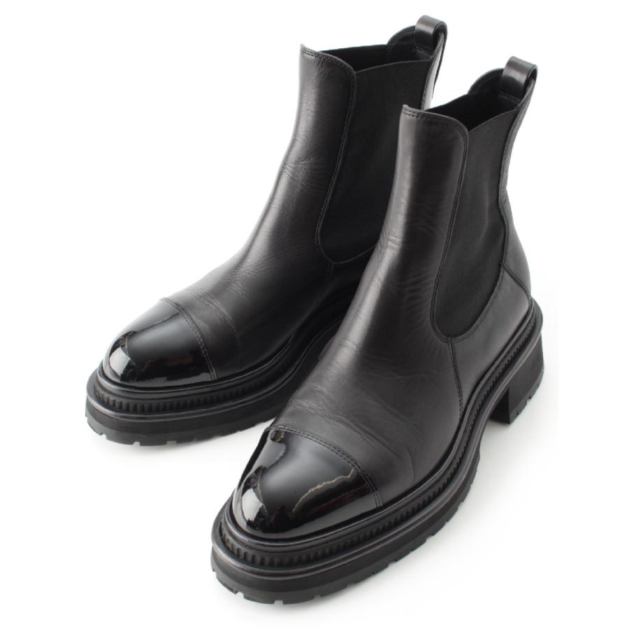 CHANEL（シャネル） レザー ココマーク バックロゴ サイドゴア ブーツ