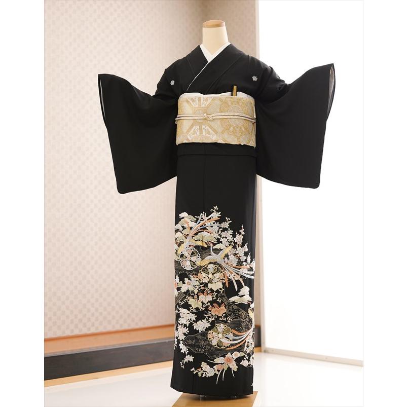 留袖レンタル 特選手刺繍 ts253 黒留袖 結婚式 母親 フルセット 留め袖
