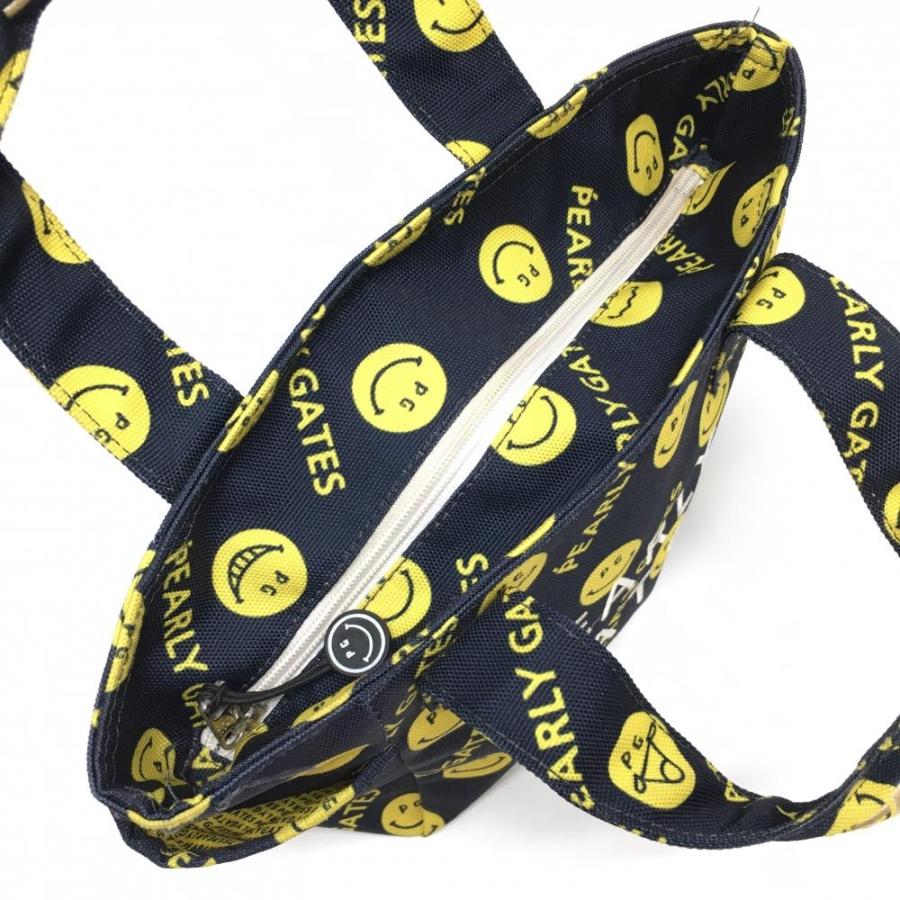 パーリーゲイツ カートバッグ ネイビー×イエロー ニコちゃん総柄