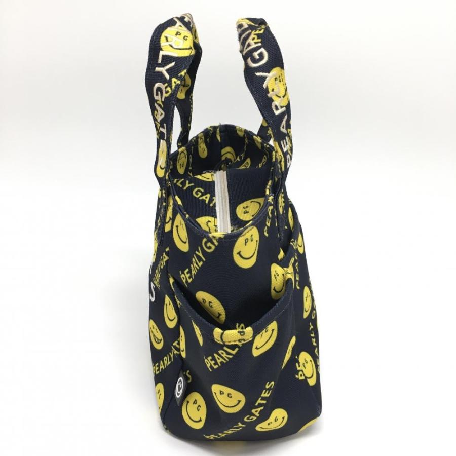 パーリーゲイツ カートバッグ ネイビー×イエロー ニコちゃん総柄