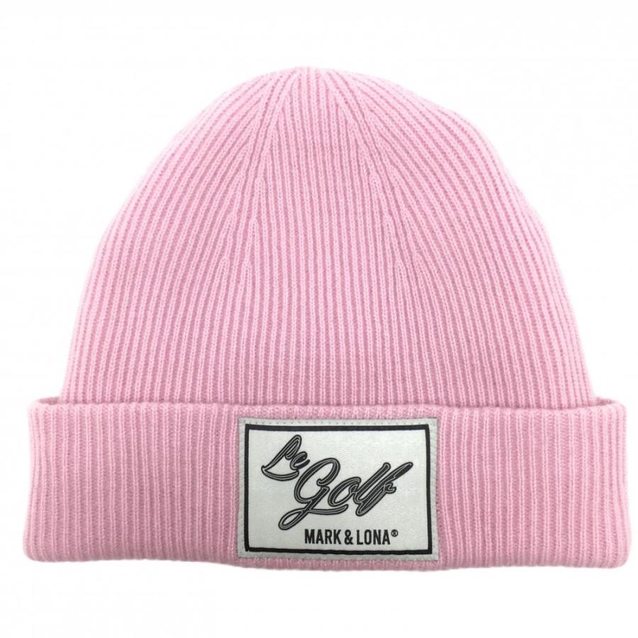 新品】マークアンドロナ ニット帽 ピンク ウール混 FREE ゴルフウェア