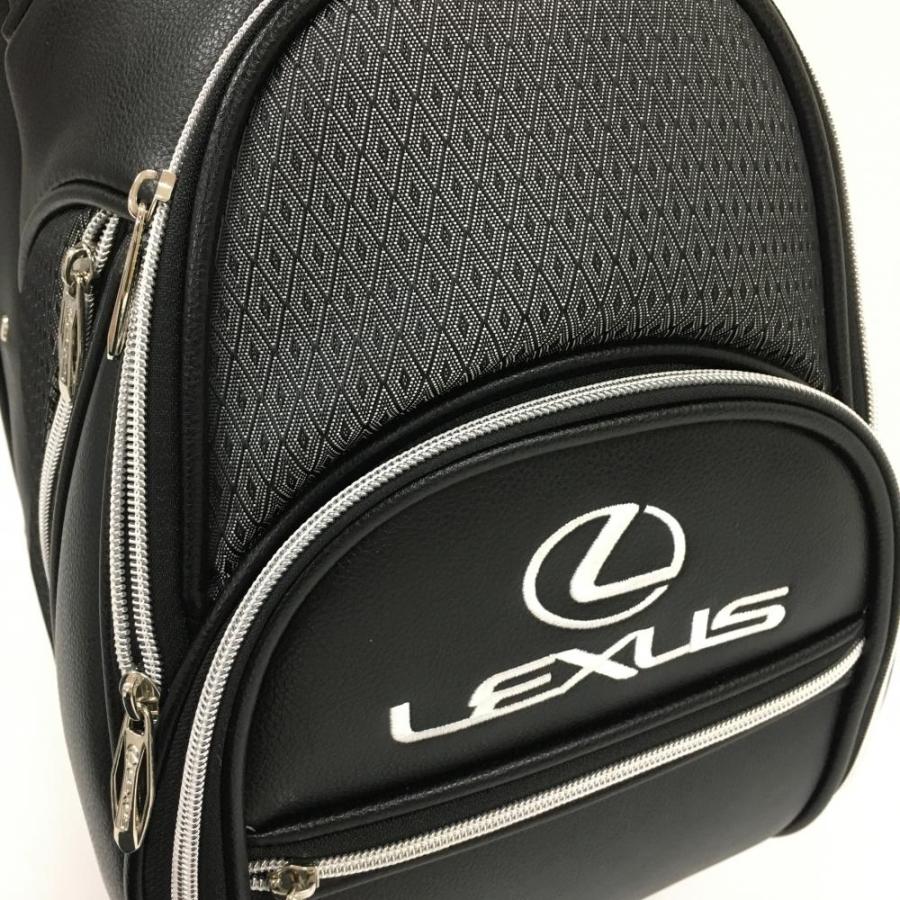 レクサス キャディバッグ 黒×シルバー 一部柄 9型ゴルフ LEXUS（未使用