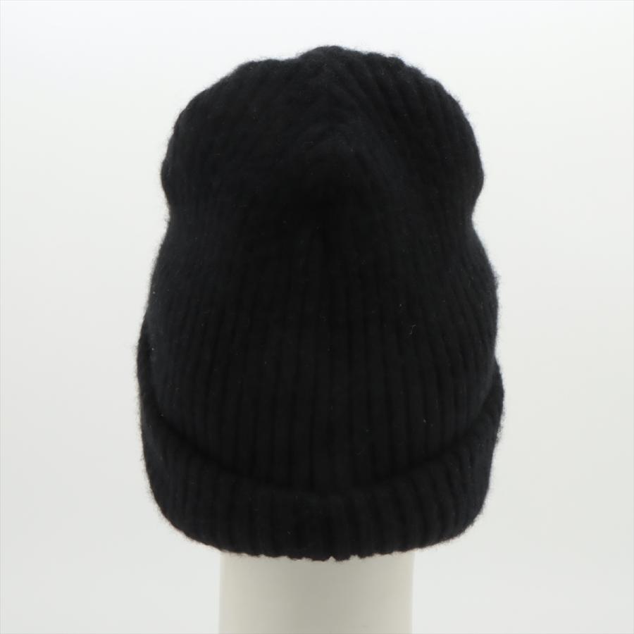 CHANEL（シャネル） 美品 スパンコール ニット 帽子 キャップ 黒×白