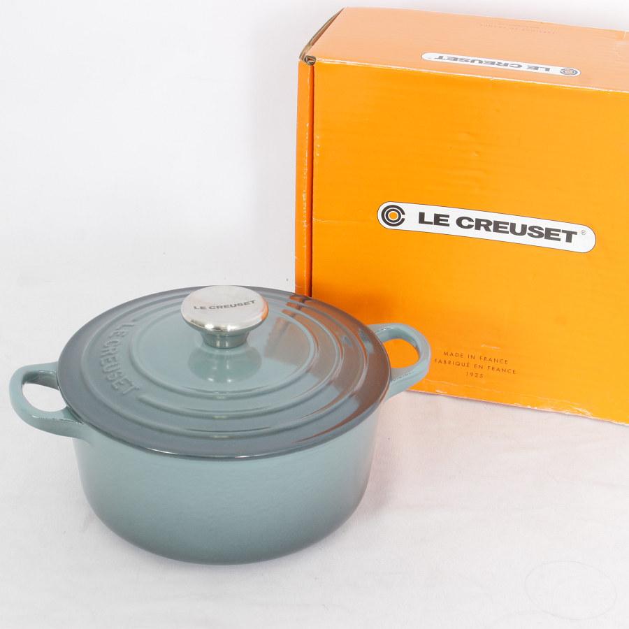 ココット・ロンド 【美品】ル・クルーゼ 18cm オーシャン 21001-18-36