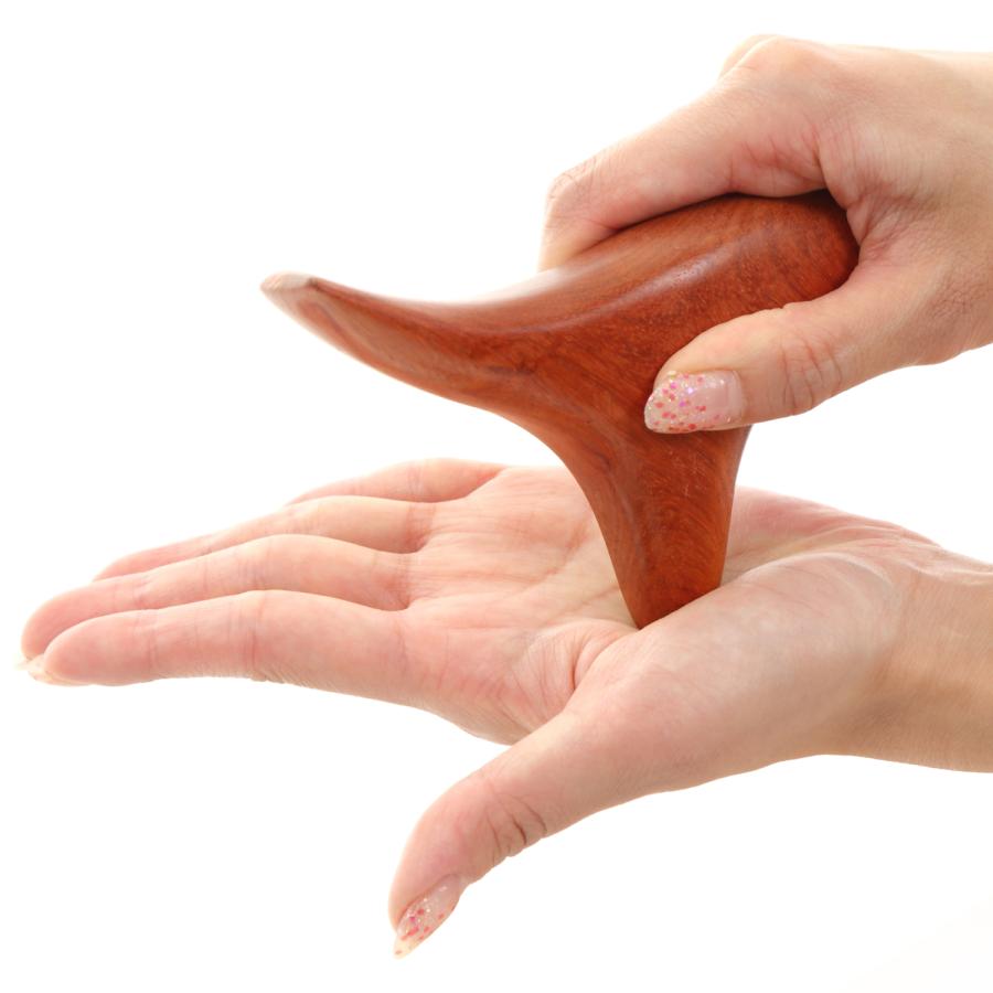 マッサージ棒 ツボ押し天然木 オカリナ型 グリップ型 握りやすい