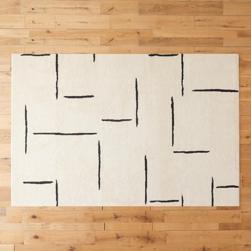 洗える 抗菌ラグマット Clumore 130×190 長方形 スクエア ドット