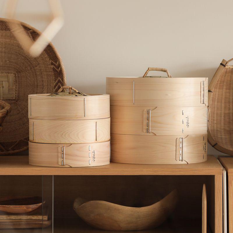 ひのき 中華せいろ 21cm／1段 蓋付き 蒸籠 檜 竹 網代編み 日本製