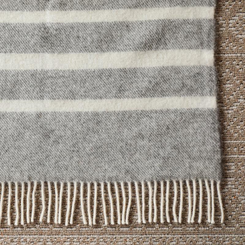 ウール ブランケット Silkeborg ダナーヤ ボーダー 130×200 グレー