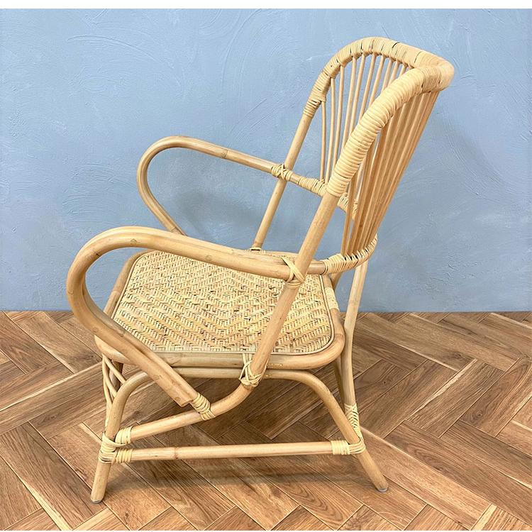 ラタンチェア 1人掛け ハイバック 完成品 定番 1人用 1P チェア 椅子