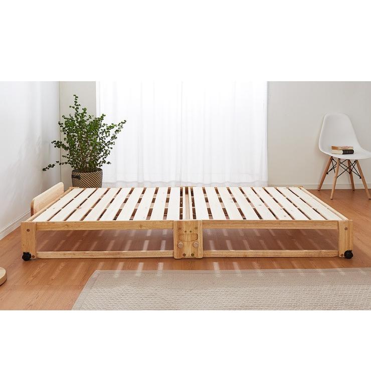 中居木工 日本製 折りたたみ すのこ ベッド ひのき ロータイプ