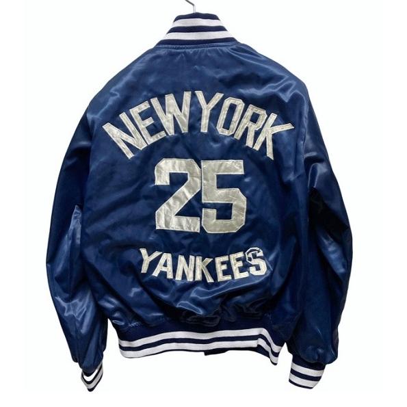 バックプリント入り！ビンテージ 90's MLB NYヤンキース #25 サテン
