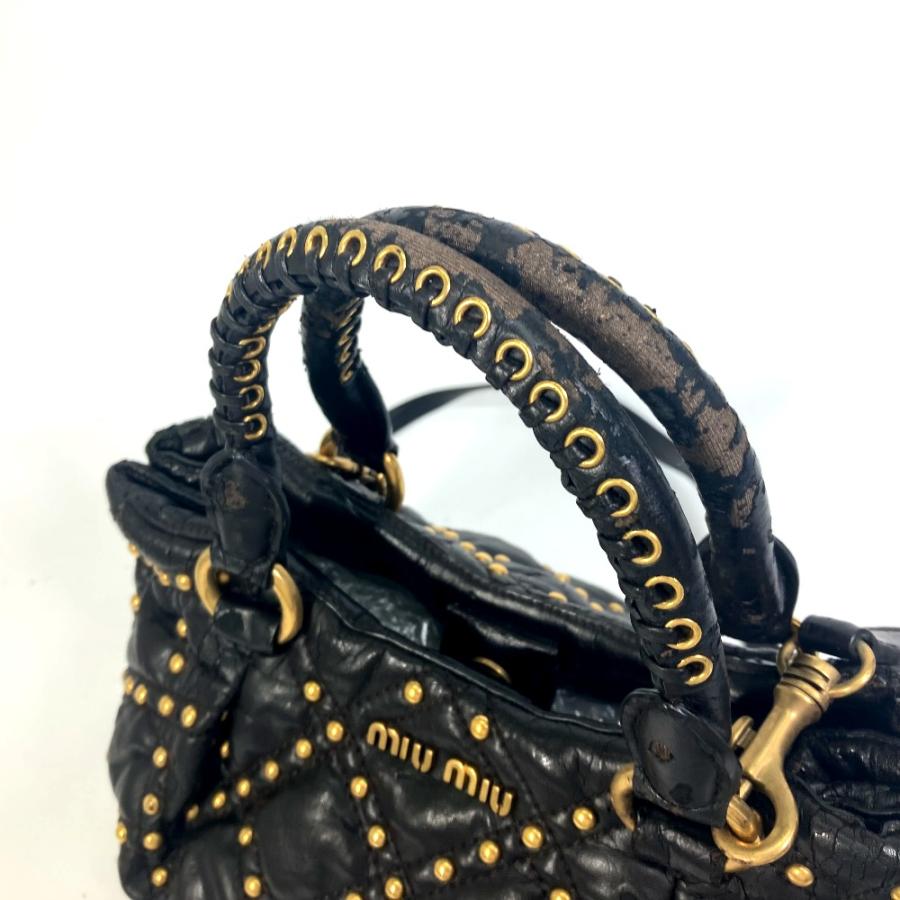 miu miu（ミュウミュウ） キルティング スタッズ 2WAY ショルダー