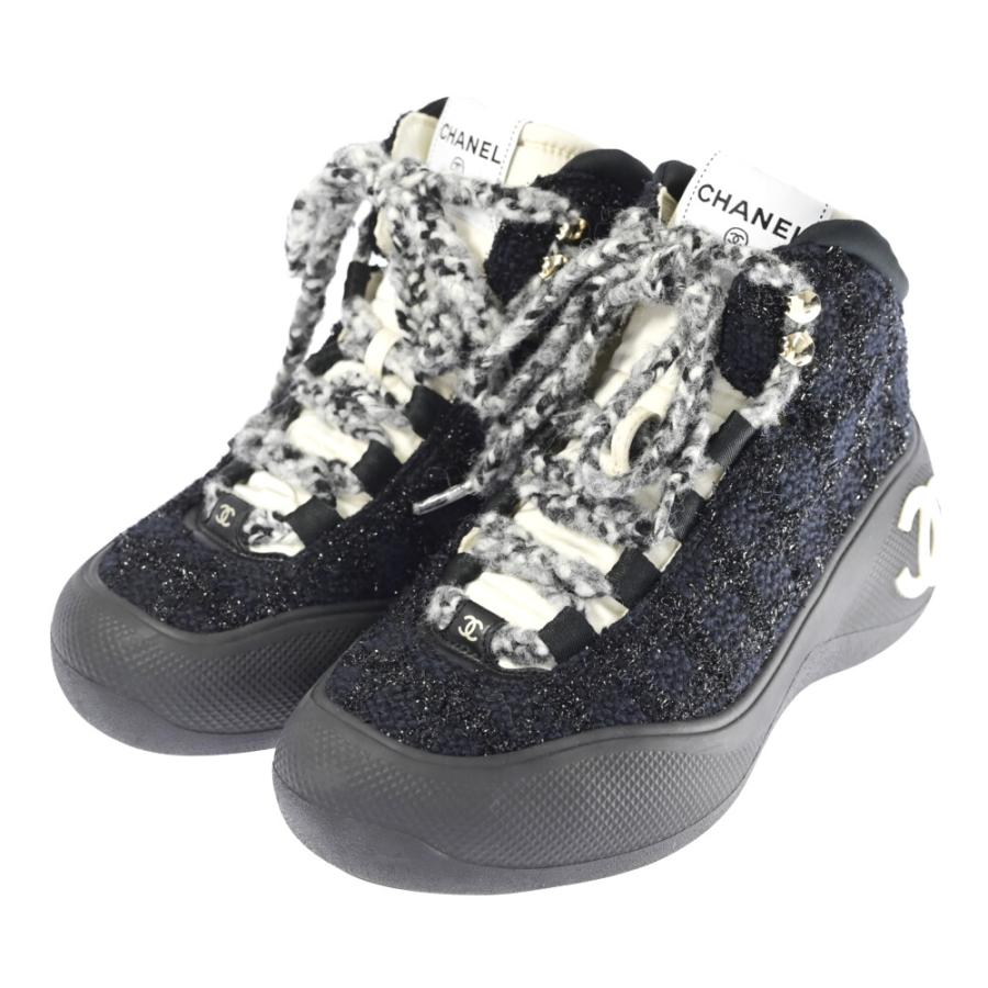 CHANEL（シャネル） ココネージュ CCロゴ ツイード レースアップ