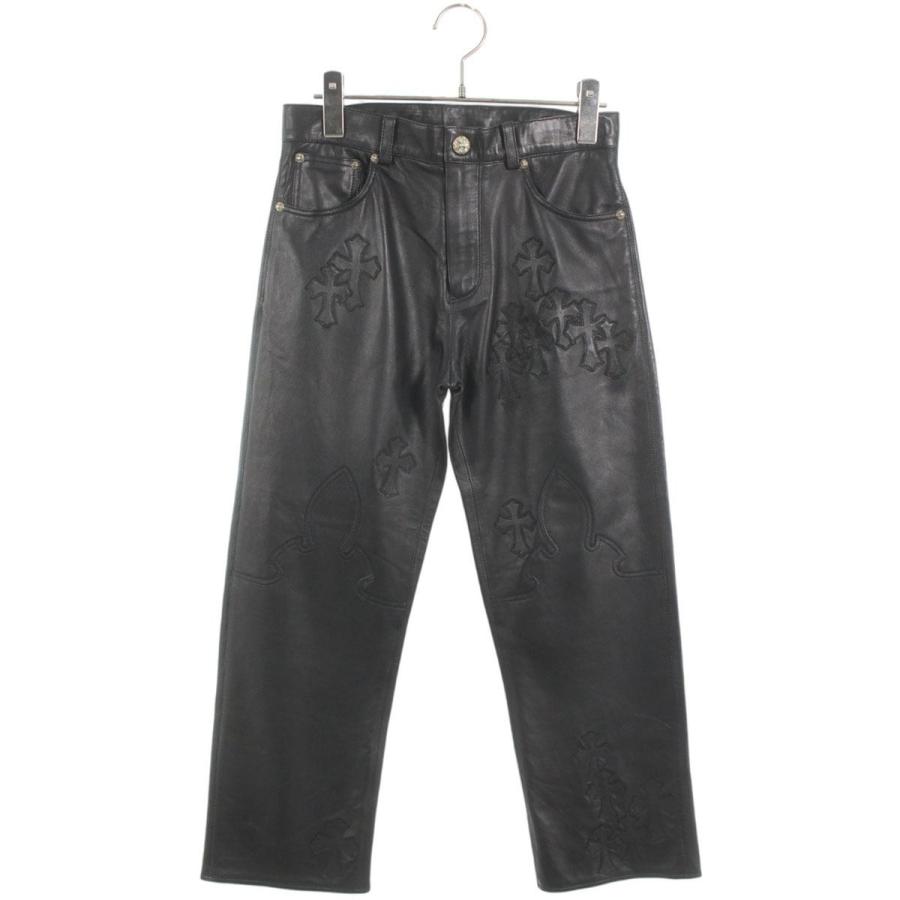 CHROME HEARTS（クロムハーツ） サイズ:12 LTHR PANTS CEME CRS レザー