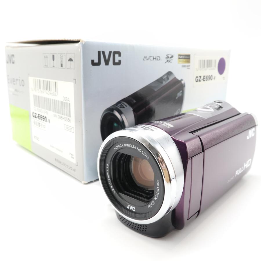 極上美品》 ビデオカメラ JVC Everio GZ-E690-V バイオレット エブリオ