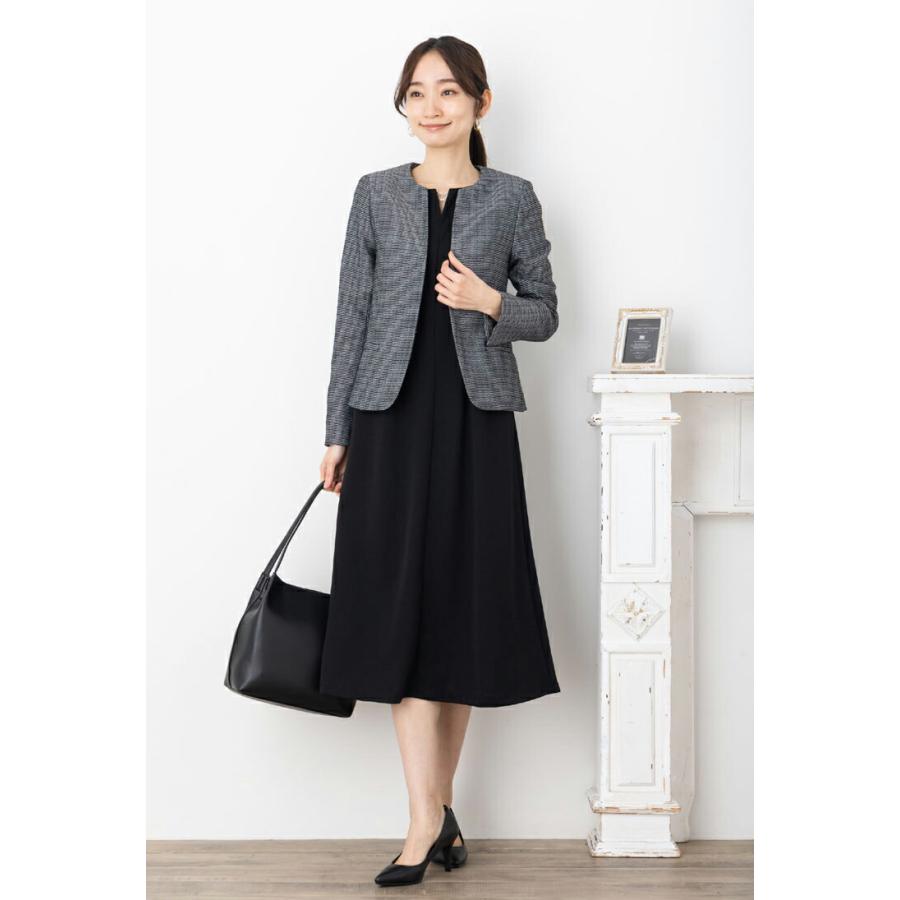 SALE20)(7〜17号)ツイード キーネック 長袖 ジャケット(jk)(rc