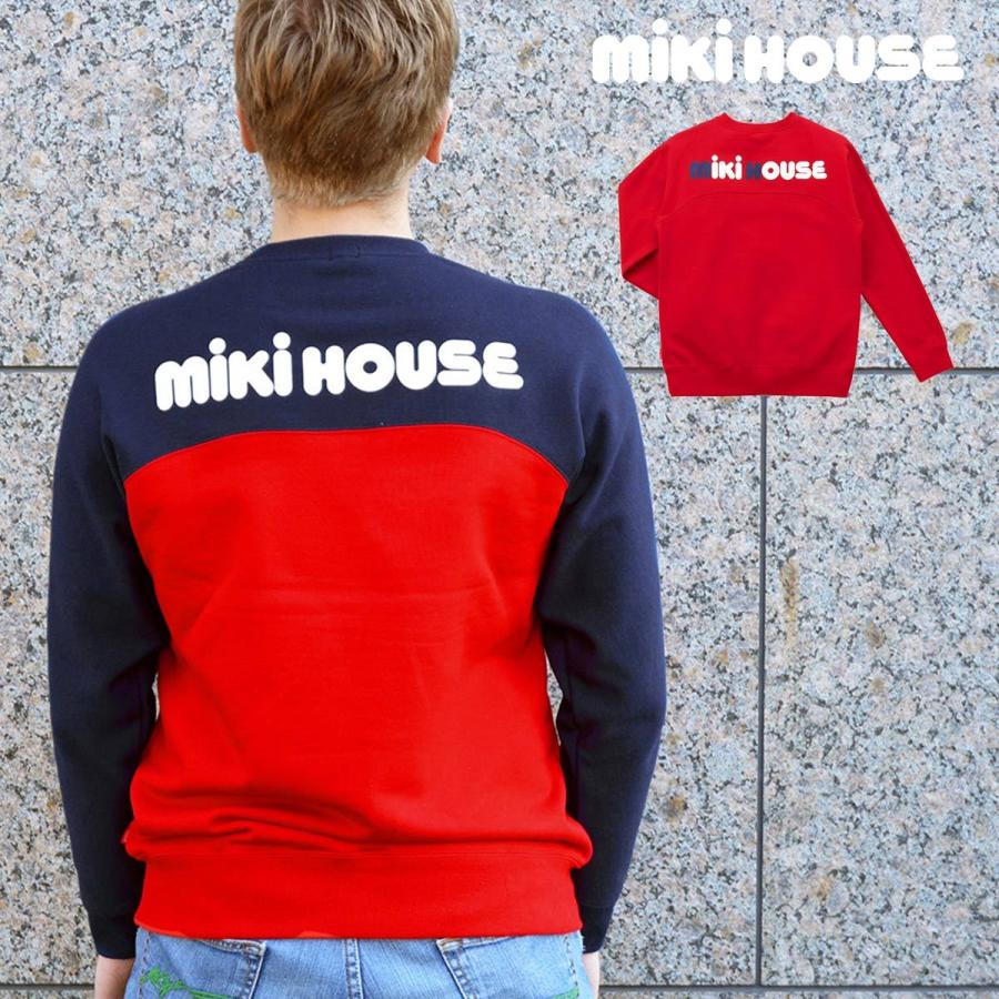 セール30%OFF！ミキハウス バックロゴ長袖トレーナー(大人用)ミキロゴ
