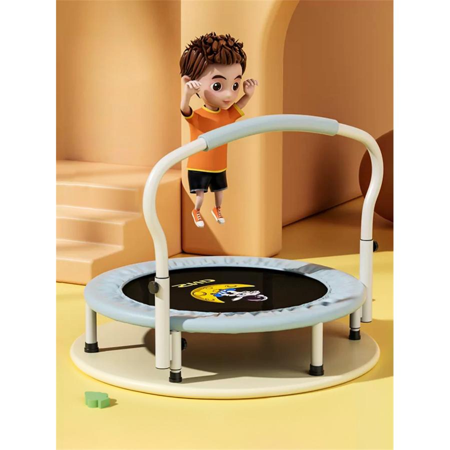 トランポリン 手すり付き 折りたたみトランポリン 直径101cm 家庭用