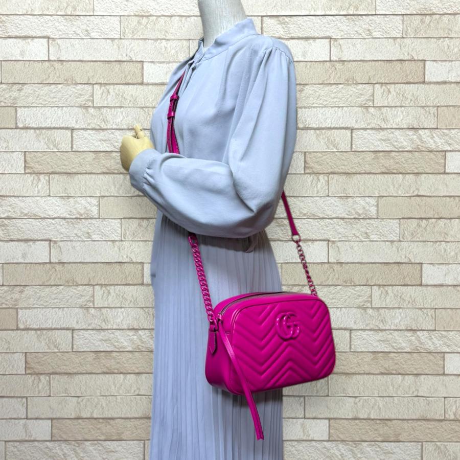 GUCCI（グッチ） GGマーモント ショルダーバッグ レザー 447632 ピンク