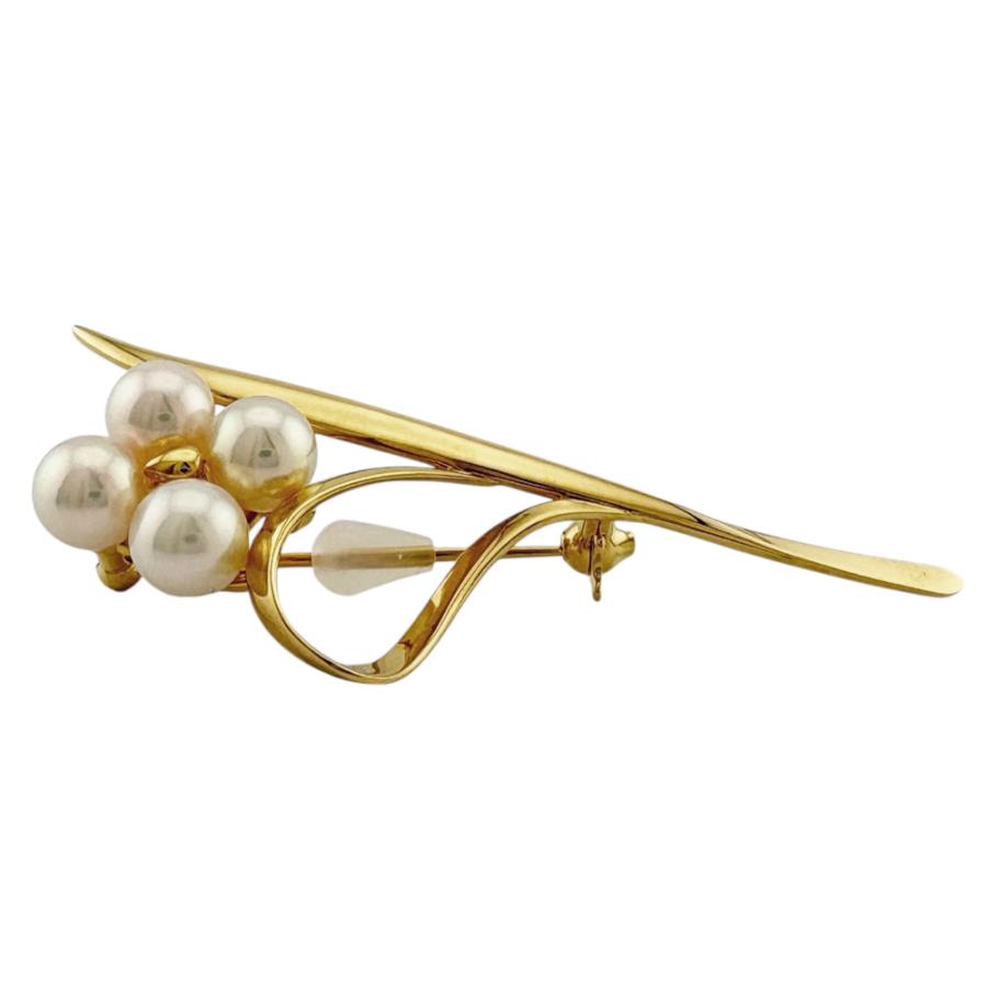 MIKIMOTO（ミキモト） ブローチ 18金 K18イエローゴールド アコヤ