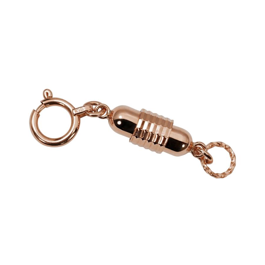 1個売り】 留め具 18金 ピンクゴールド マグネット式筒型クラスプ 引き