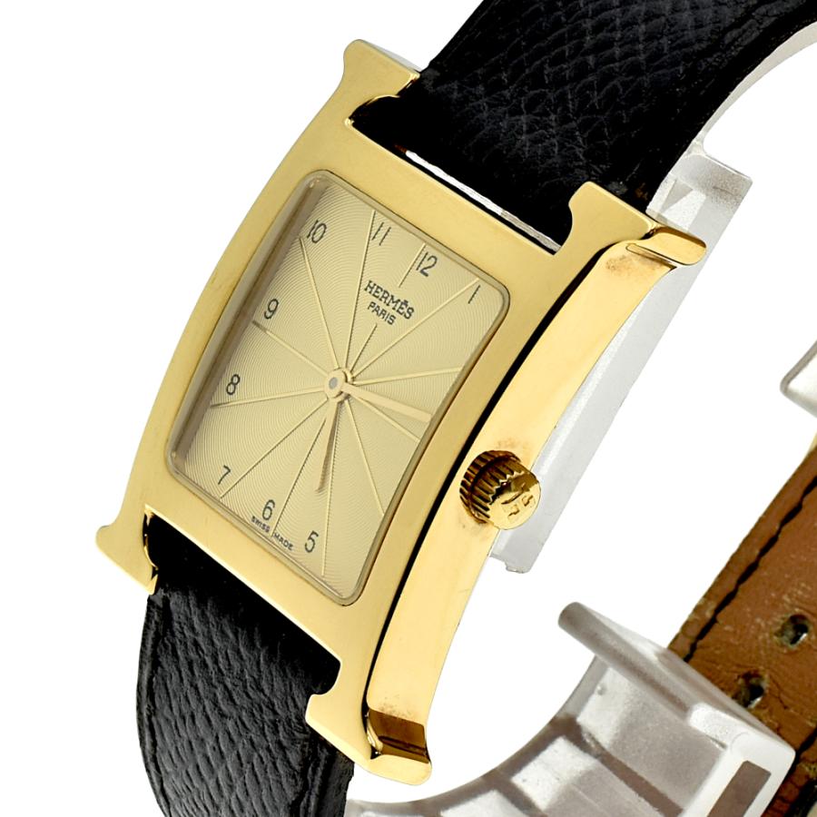 HERMES（エルメス） HH1.501 Hウォッチスクエア ゴールド文字盤 QZ