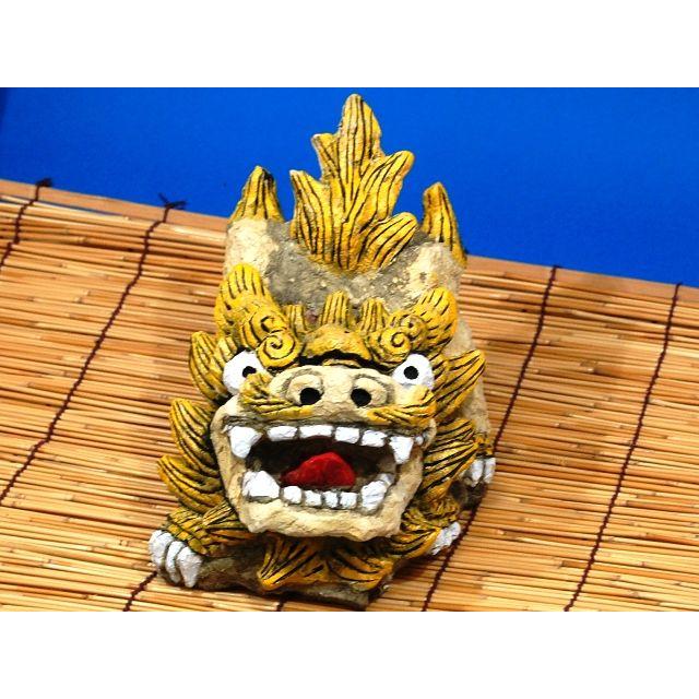 漆喰シーサー黄 1体 : 沖縄シーサー専門店 琉球窯 - 通販 - Yahoo