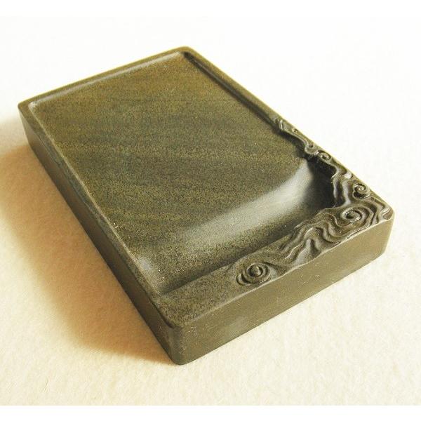 歙州硯 魚子紋硯 6インチ 行雲流水硯 すずり 歙硯 : 書道用品 緑風店