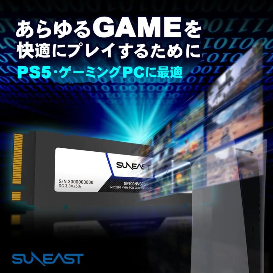 SUNEAST SUNEAST・SE900NVG75-02TB・2TB 容量・内蔵SSD・PCIe Gen4x4 M