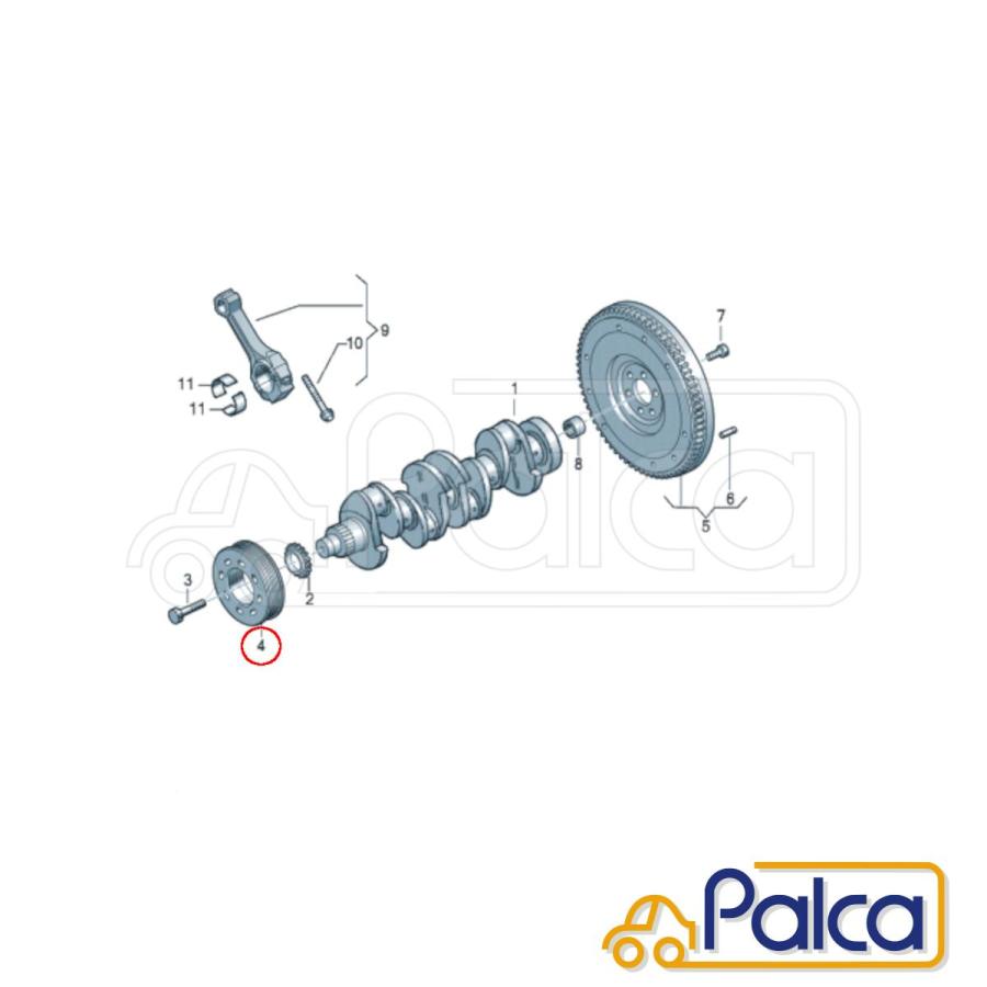 VW クランクシャフトプーリー | ゴルフ7/AUCJZ AUCPT ポロ|6R 6C/6RCPT