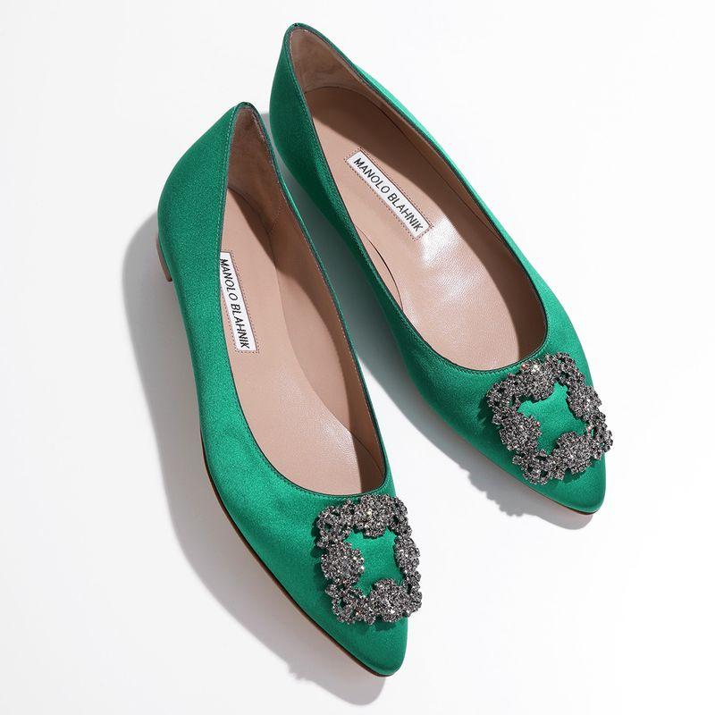 MANOLO BLAHNIK（マノロブラニク） パンプス HANGISIFLAT FMC SATIN