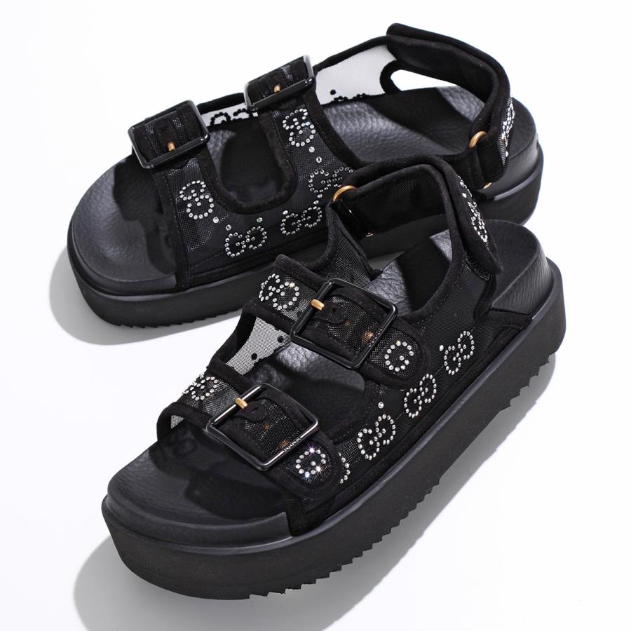 GUCCI（グッチ） サンダル 701158 F13A0 レディース クリスタル GGロゴ
