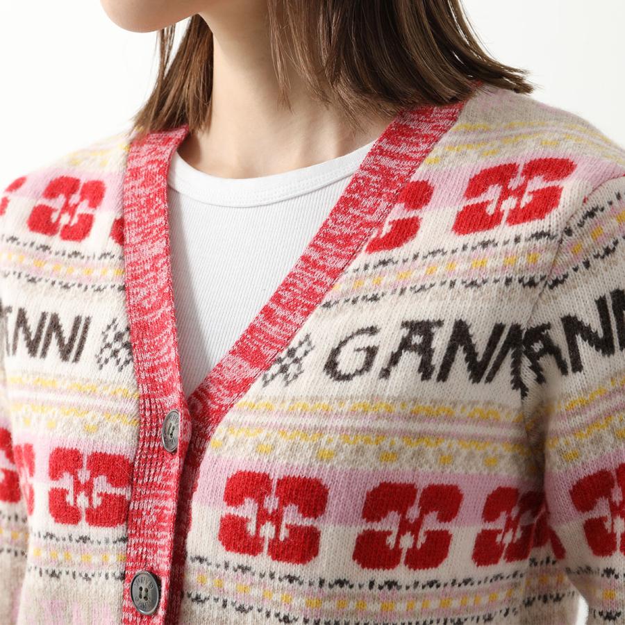 GANNI（ガニー） カーディガン Logo Wool Mix Cardigan K1901 K1959