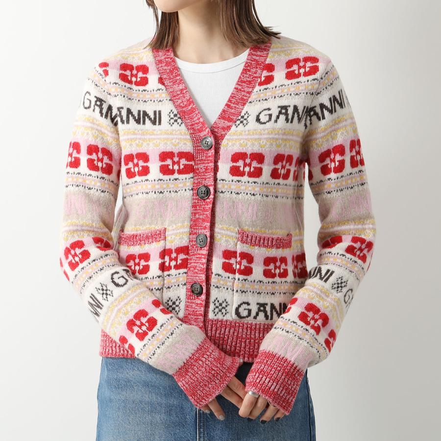 GANNI（ガニー） カーディガン Logo Wool Mix Cardigan K1901 K1959