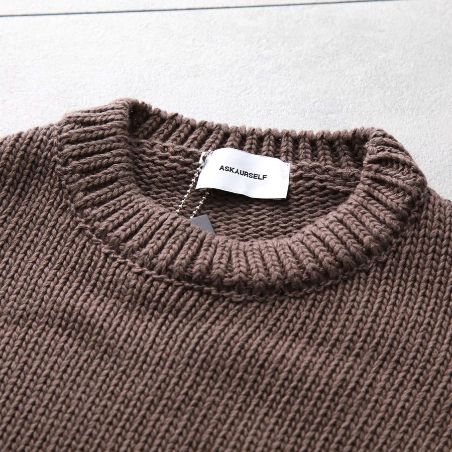 ASKYURSELF アスクユアセルフ ニット CHUNKY CROSS KNIT メンズ