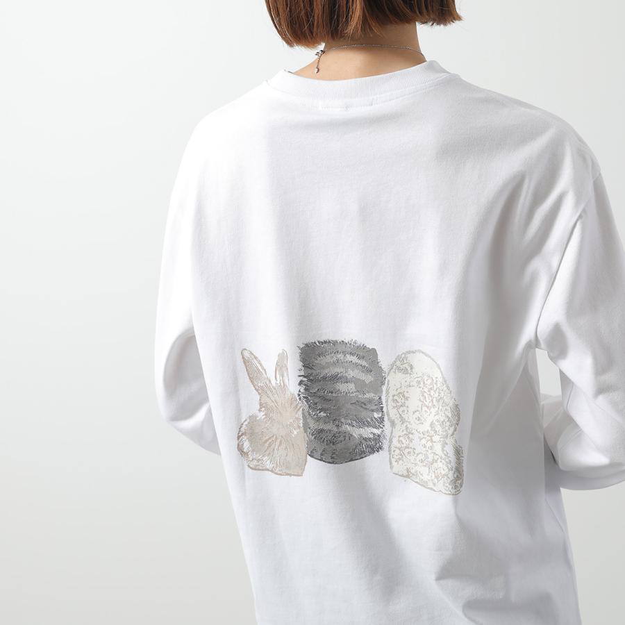 GANNI（ガニー） 長袖 Tシャツ Re-cut Heavy Jersey Animals Long