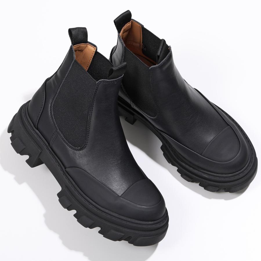 GANNI（ガニー） ショートブーツ Cleated Low Chelsea Boot Black
