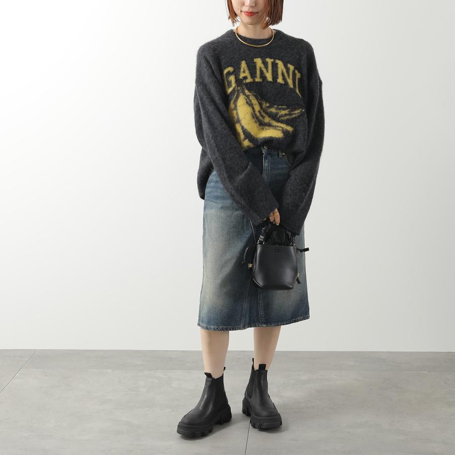 GANNI（ガニー） ショートブーツ Cleated Low Chelsea Boot Black