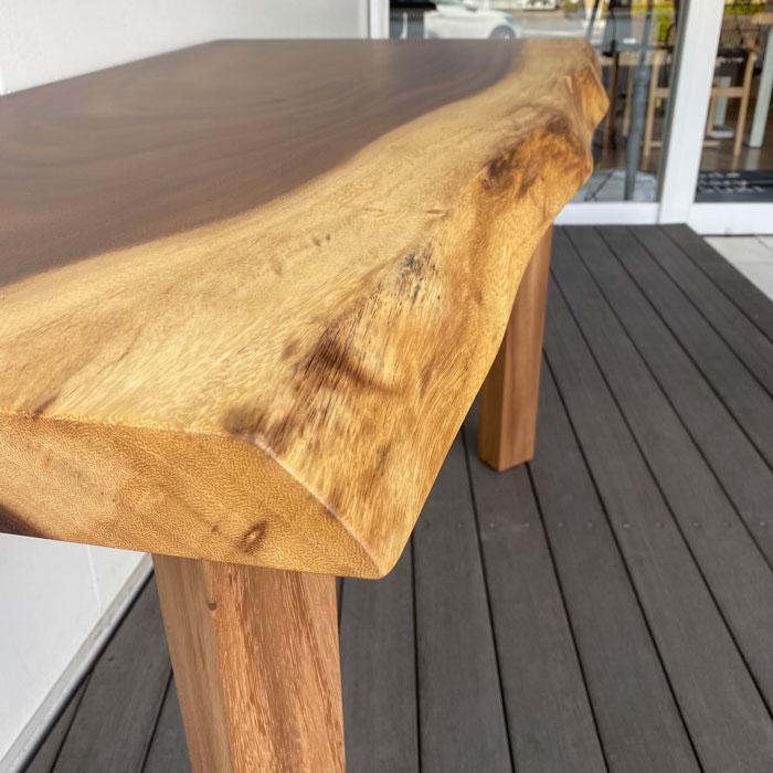 一枚板 無垢 デスク テーブル モンキーポッド 幅118cm モダン 和洋室