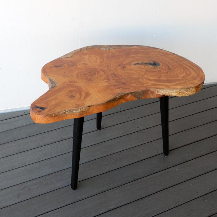 欅 けやき ケヤキ 一枚板 黒脚 サイドテーブル コーヒーテーブル