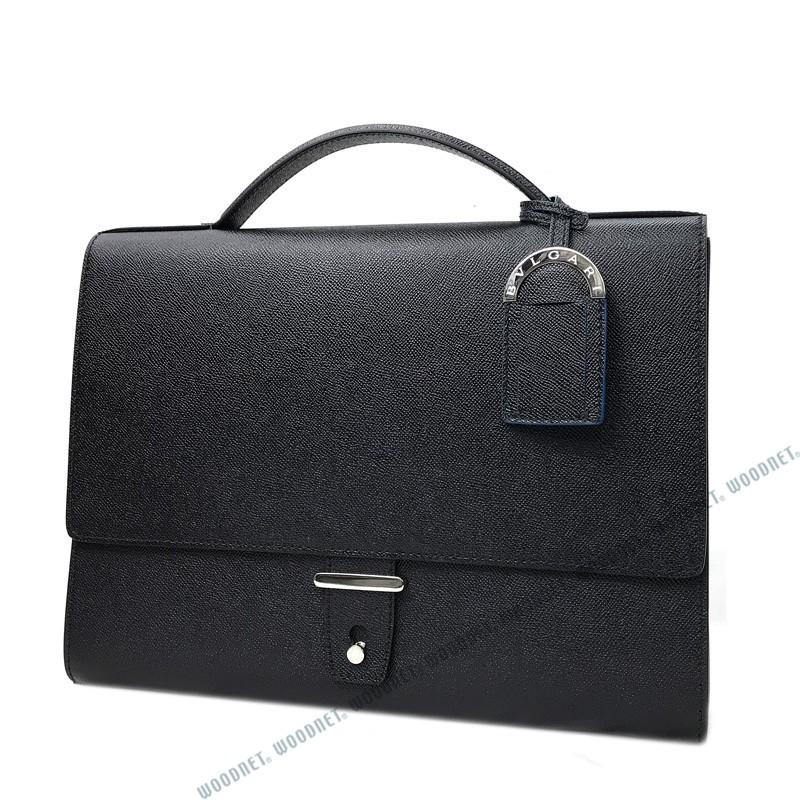 BVLGARI（ブルガリ） ブリーフケース ビジネスバッグ ブラック 型押し